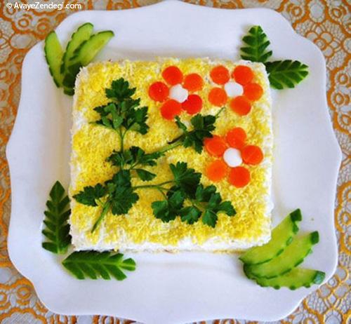 تزیین کیک الویه (چهارگوش) 