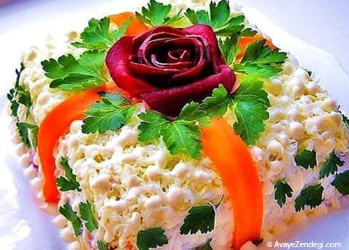 تزیین کیک الویه (چهارگوش) تزیین کیک الویه (چهارگوش)