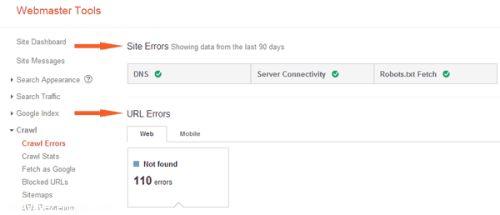  آموزش کار با Crawl Errors در وبمستر 