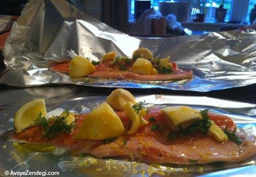 طرز تهیه ماهی قزل آلا روی زغال طرز تهیه ماهی قزل آلا روی زغال