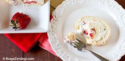  کیک خامه و توت فرنگی فرشته (Angel Cake) 