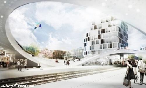  طراحی مسیر مواج ایستگاه قطار در دانمارک 