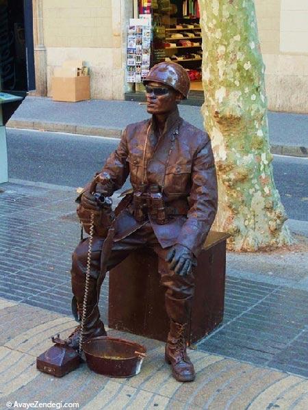 عکس هایی از مجسمه‌های زنده در اسپانیا