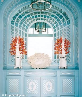 خانه ای شیک و اعیانی با رنگ سفید و آبی خانه ای شیک و اعیانی با رنگ سفید و آبی