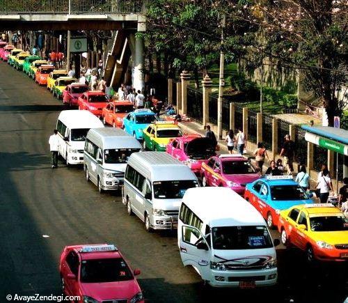 عکس تاکسی های رنگارنگ در تایلند