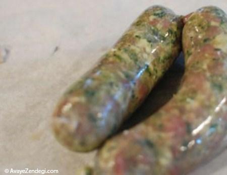 سوسیس سبز خانگی سوسیس سبز خانگی