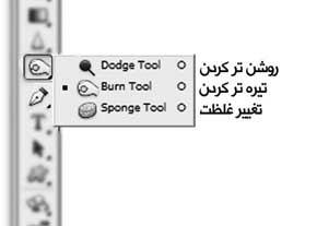 ابزارهای تغییر روشنایی و برداری در فتوشاپ