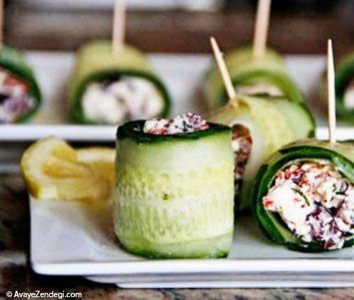 رول خیار و فتا؛ پیش غذای اشتها آور 