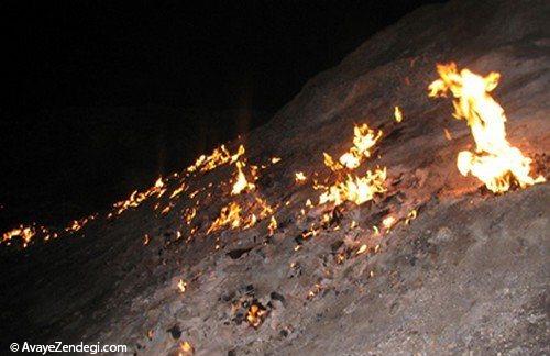 آشنایی با چشمه های گازی گنبد لران ( آتش کوه )