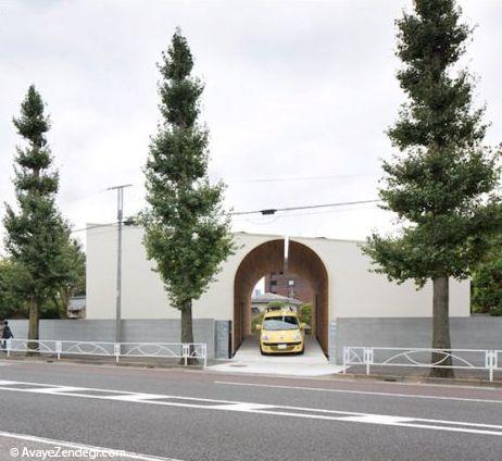 طراحی خانه مدرن ژاپنی با یک تونل