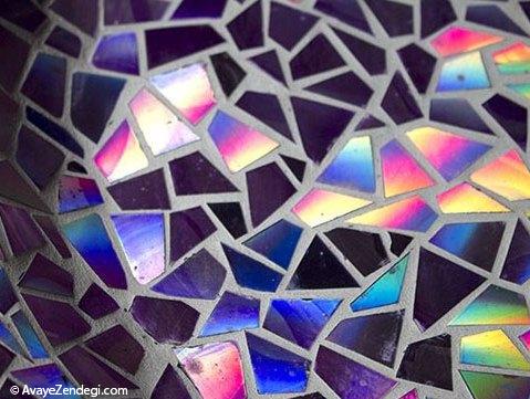 تزئین وسایل قدیمی با تکه های شکسته DVD تزئین وسایل قدیمی با تکه های شکسته DVD