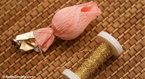 آموزش تصویری گل رز با کاغذ کشی