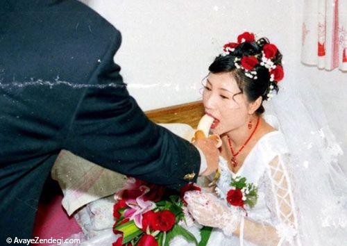 رسم عجیب عروس های چینی با داماد