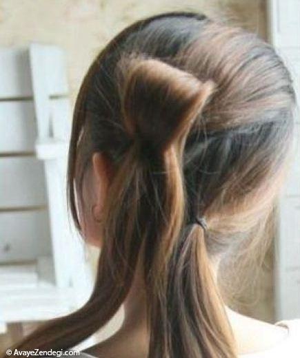 آموزش بستن موی دخترانه به شکل گل 