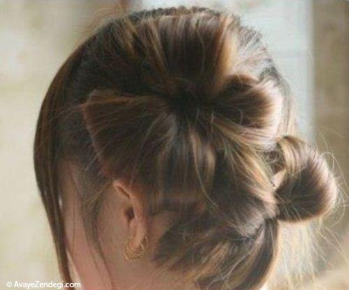 آموزش بستن موی دخترانه به شکل گل 