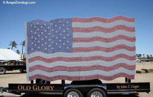 ساخت پرچم آمریکا با درب بطری نوشابه