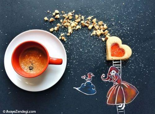 هنرنمایی جالب در کنار فنجان قهوه