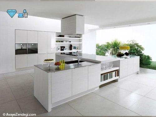 آرامش در آشپزخانه با این کابینت‌های سفید