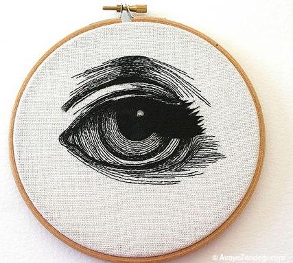 هنر زیبا و خلاقانه «گلدوزی چشم انسان»