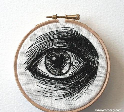 هنر زیبا و خلاقانه «گلدوزی چشم انسان»