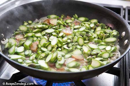 طرز تهیه میگو و مارچوبه سوخاری