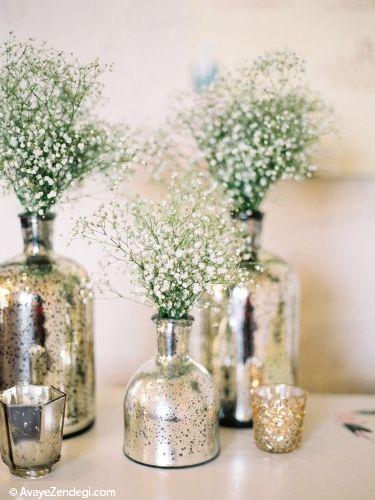 گلدان های طلایی و نقره ای در عروسی