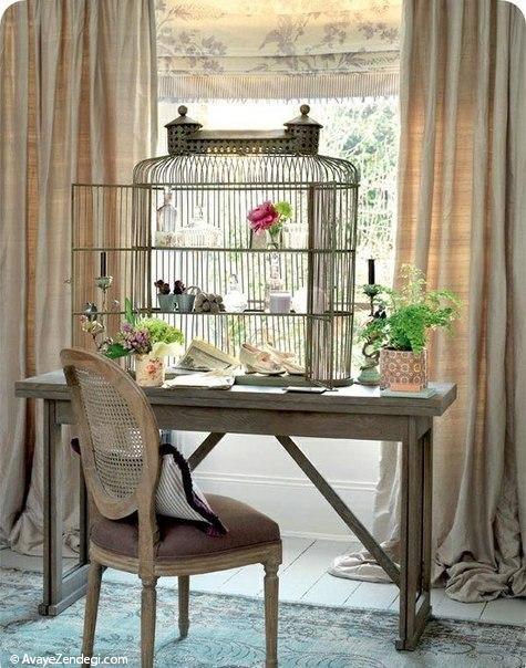 ایده های دکور عاشقانه از قفس های پرندگان تزئینی